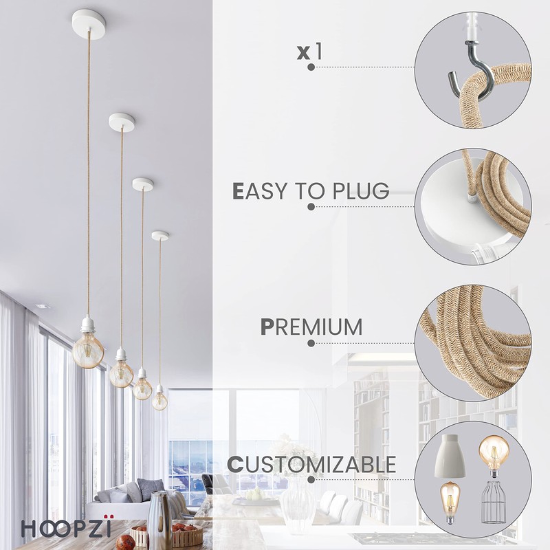 Hoopzi - Pendant Light 1 Flamming - 2.5 m Textile