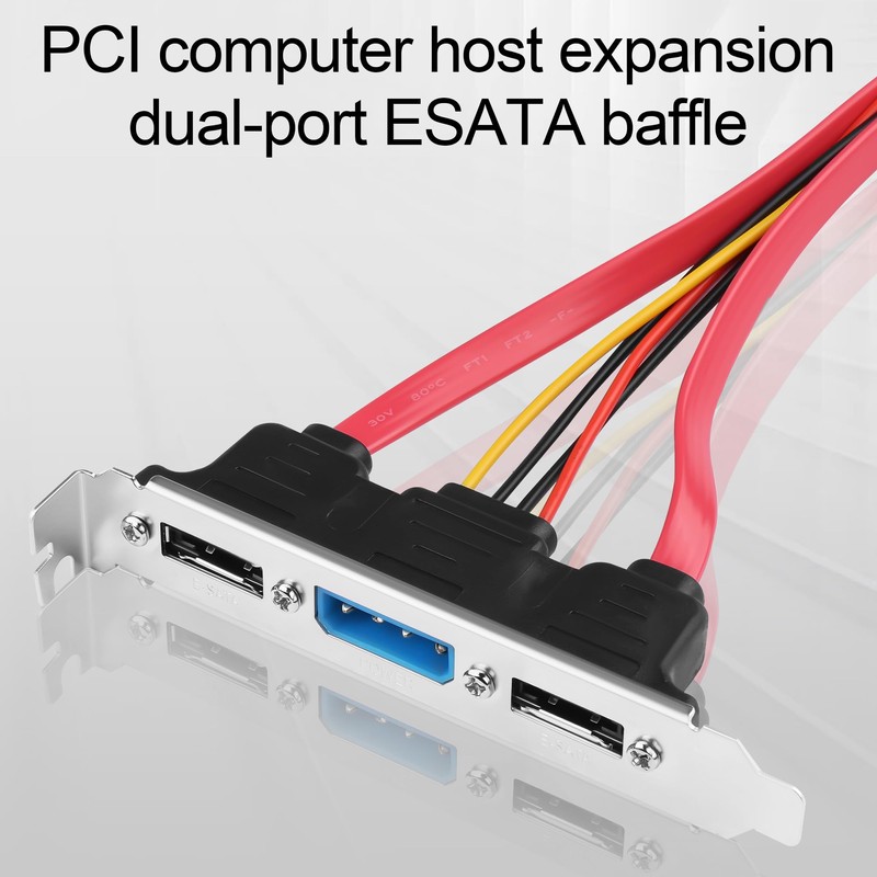 ELFJMZP Dual-Port eSATA Bracket, Desktop SATA to External eSATA Expansion,