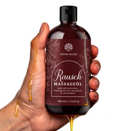 Green Valerie Massage Oil Rausch with Almond & Vanilla, 100 ml, High-Quality Oil for Muscle Relaxation & Enjoyable Couple Massages, Suitable for Intimate, Elegant Quality Oil from Italy