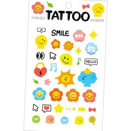 타투스티커 스마일레트로 레트로표정 빈티지무드 데일리포인트 데코 스티커 Tattoo Sticker Smile Retro Vintage Mood Daily Point Deco Sticker