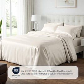 Delara 100% Viscose Derived from Bamboo Duvet Cover Set - Ultra-Soft, Cooling & Breathable Luxury Bedding, Includes Duvet Cover & Pillow Shams