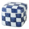 Hasamiyaki 63038 Square Pottery Box, Medium, Sometsuke Checkered Pattern
