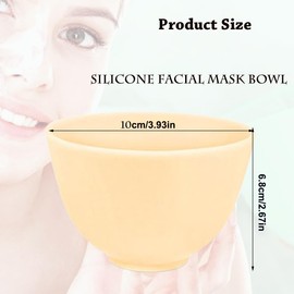 PLINNILUY 5 Pcs Diy Face Mask Mixing Bowl, Home Use Silicone Facial Mask Mixing Bowls Set Plastic Facial Mask Mixing Masks Set with Spatulas - DIY Skincare Mixing Tool Kit(Yellow-5Pcs)