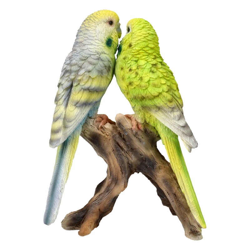 Figuren Shop GmbH Lifelike Garden Figurine Budgie Pair 17.5 cm