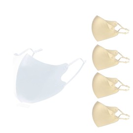 Feather Store Brand Washable, Stylish Mask, Fall and Winter, Plain Mask, Fashion Mask, Easy to Breathe, Non-stuffy, Medium Thick, Warm Fabric, Ear Strap Adjuster Included, 4 Pieces, 6 Colors, Individually Packaged, 2 High Performance Filters Included (Pl