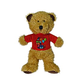 Scarlaroo Dog Birthday Toys present - our Dog Teddy Toy for pets range of Soft Plush Bears. (Little Birthday Ted) a Squeaky Dog Toy designed especially for small breeds and medium dogs.