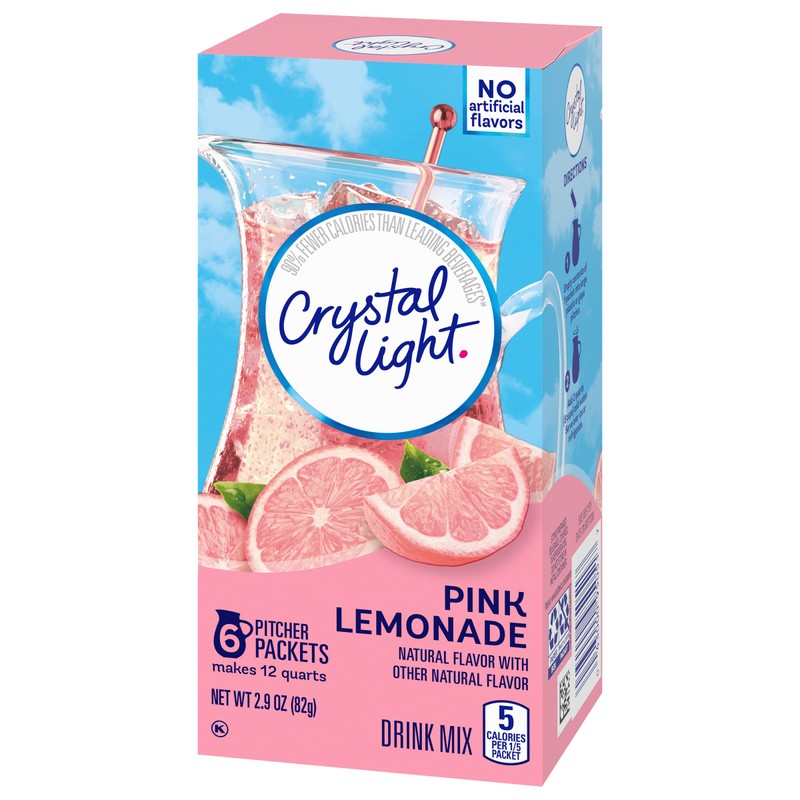 Crystal Light Pink Lemonade Drink Mix, 12-Quart 2.9-Ounce Canister (Pack