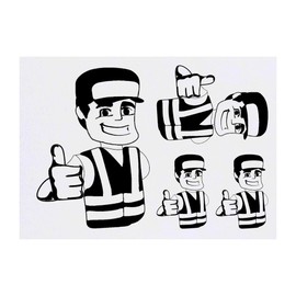 4 x 'Tradesman' Temporary Tattoos - Water Resistant, Skin-Safe, Non-Toxic Transfers, Mixed Sizes (TO00079500)