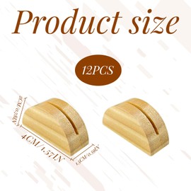 Eophmi Place Card Holders, 12pcs Wooden Table Number Holders, Menu Holder for Tables, Card Stand Wedding Name Seat Name Cards Postcard & Picture(4X2cm)