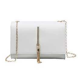 Donaly Women's Mini Shoulder Bag, Clutch Back, Party, Small, Bag, Leather, white grey