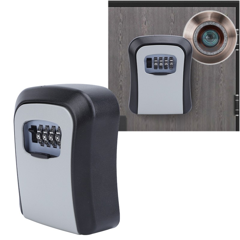 Key Lock Box Wall Mounted Multifunctional 4 Digit Combination Lock