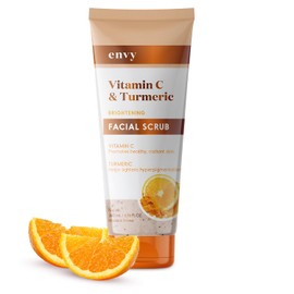 Envy Vitamin C and Turmeric Face Scrub - Clears Blackheads, Improves Dark Spots & Acne - Clean, Cruelty-Free Korean Skin Care for All Skin Types - Dermatologist Tested - 6.76 oz