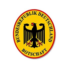 3x5 inch Oval German Foreign Missions Crest Sticker -Decal Deutschland Seal Logo Vinyl Decal Sticker Car Waterproof Car Decal Bumper Sticker