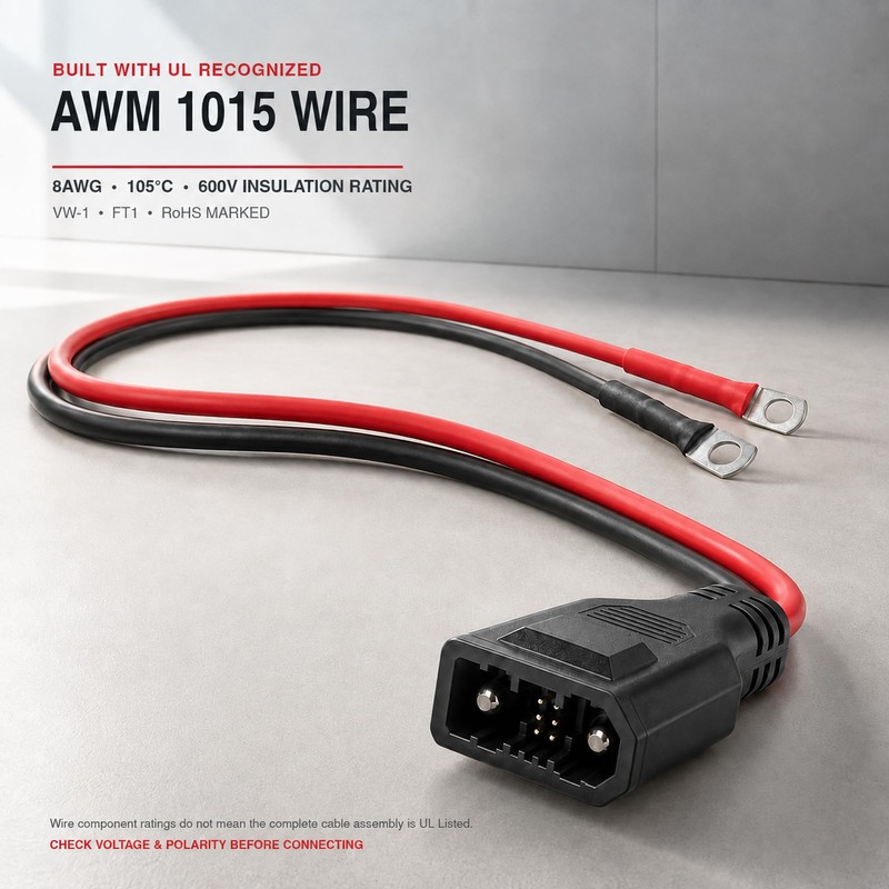 50A 8AWG Extra Battery Cable for EcoFlow DELTA 2/3, 5FT