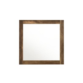 Acme Morales Square Dresser Mirror with Wooden Frame in Rustic Oak