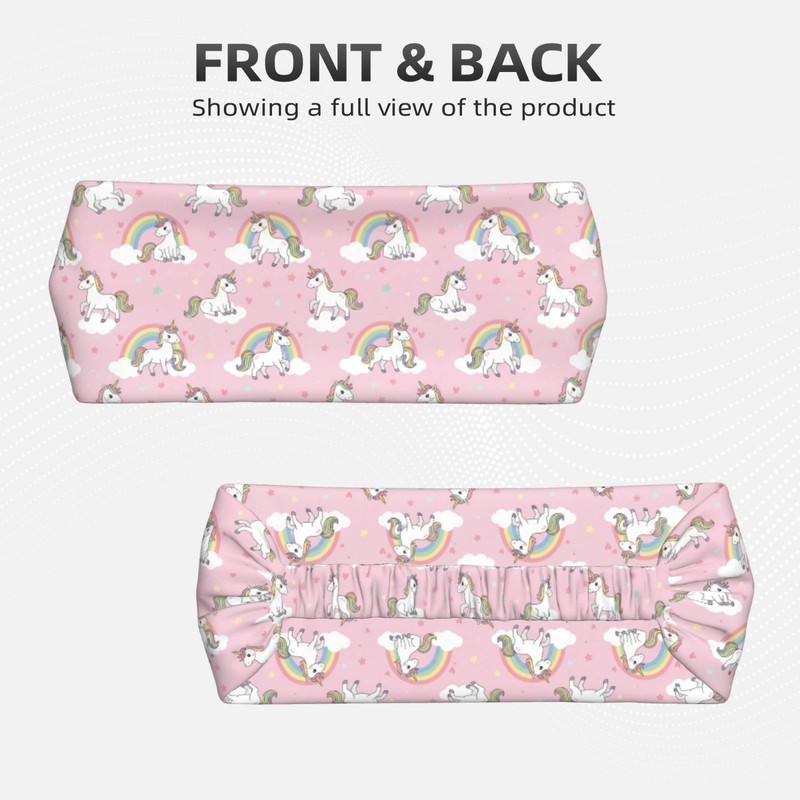FATTTYCY Unicorn Rainbow Pink Sports Headband for Women Men