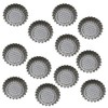 DOITOOL Baking Cup 12pcs Stainless Steel Round Lace Egg Tart