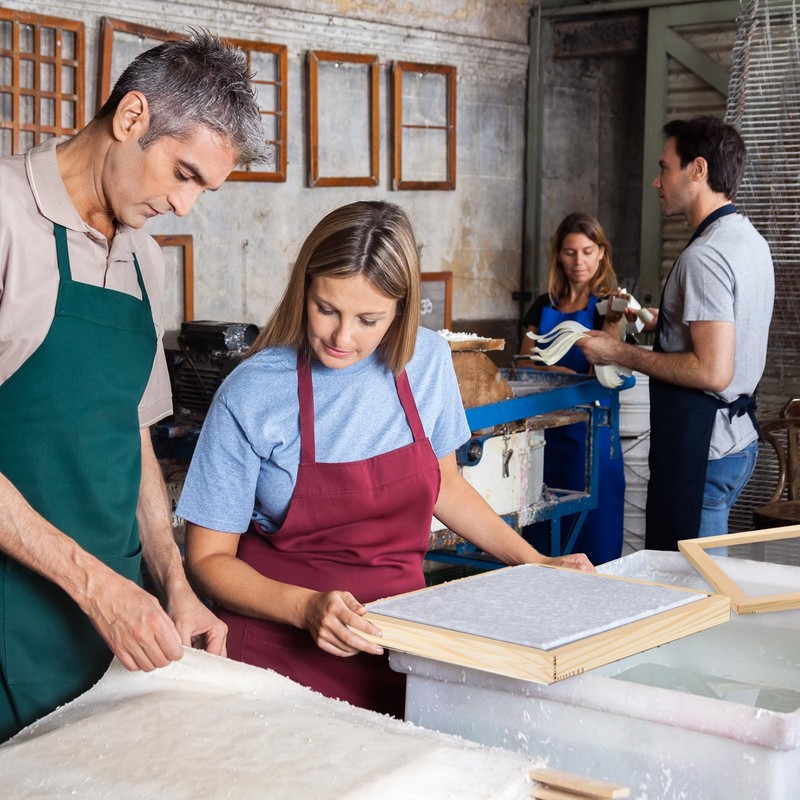 sourcing map Paper Making Screen Wooden Paper Making 4.7 x