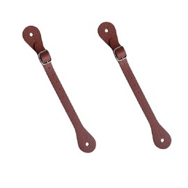 2 Pcs Leather Single Ply Man Woman Adjustable Boot for Thigh High Boots Spur Straps Riding Leather Spur Straps (Brown, 3.2 * 25cm)