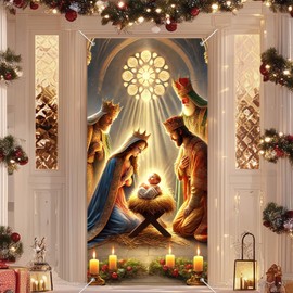 IVN Christmas Three Wise Men Door Cover Decoration Banner 71 x 35 Inch