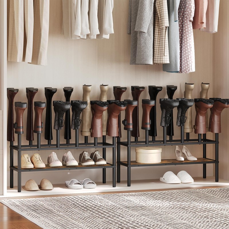 YATINEY Free Standing Shoe Rack, Tall Boots Rack Organizer, Boot