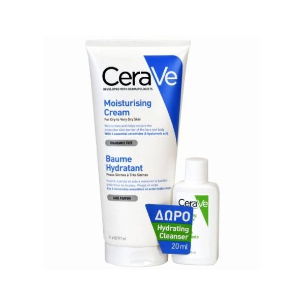 CeraVe Moisturising Cream, 177ml & FREE CeraVe Hydrating Cleanser, 20ml