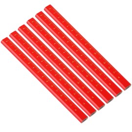 MIDELONG Carpenter Pencils, 7 inch Flat Octagonal Hard Black Carpenter Pencils, Construction Plan Pencils Contractor Pencils for Construction Worker Woodworking Marking Tool, Pack of 6