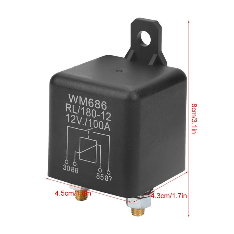 Car Starter Relay, Continuous Duty Relay 12V DC 100A WM686