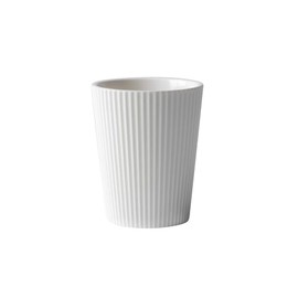 Simple vertical pattern ceramic wash cup couple mouthwash cup hotel home home toothbrush cup (White & B)