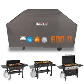 Griddle Cover for Blackstone 36 Inch Cooking Station with Hood Water Resistant, Weather Resistant, Heavy Duty 600D Polyester Flat Top Gas Grill Cover with Cinch Straps, Black 36" (Largre)