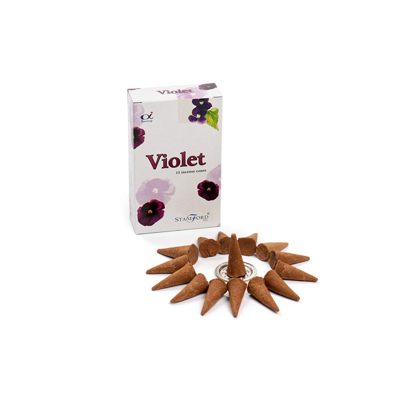 Stamford Violet Incense Cones, 15 Cones x 12 Packs