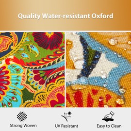 HOMELYSIAN Outdoor Chair Cushions Set of 4, 18.5 x 16 Inch Patio Chair Cushions for Outdoor Furniture, Water Resistant, Non-Slip Ties(Paisley)
