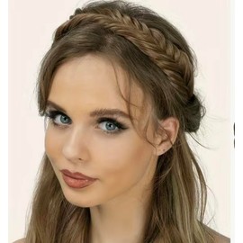 RPZL (LIGHT CARAMEL 27/613) Synthetic Hair Braided Headbands - Lightweight, Non-Slip Messy Braided Headband - Two Strands Wide Headband with Teeth - Stylish Hair Accessories for Women for Girls