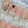 Royal Ribbon Handmade Nail Tips - Oval L / 로열리본