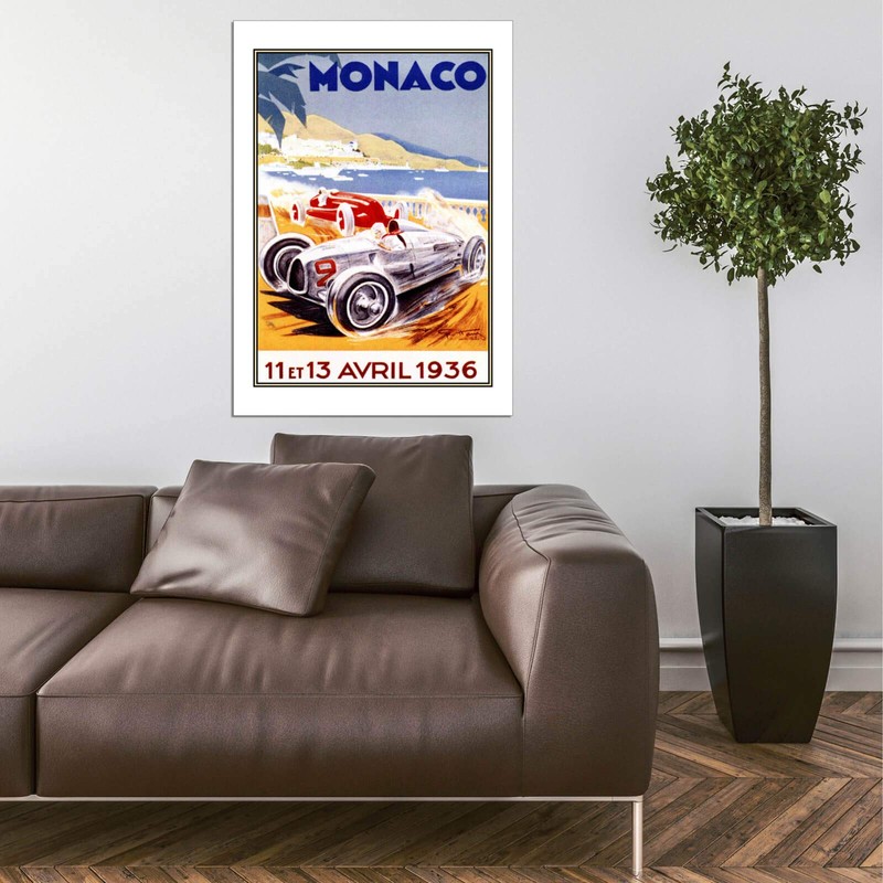 Spiffing Prints Monaco 1936 Racing Poster - Large - Semi