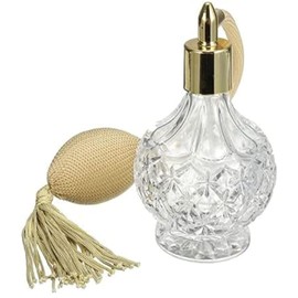 Topxome 100ml Clear Crystal Vintage Style Perfume Bottle Long Spray Tassels Atomizer Pump Refillable Glass Bottles Lady Makeup Tool (Gold)