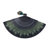 Handmade Fan - Black Bone Peacock Pattern Antique Bamboo Fan
