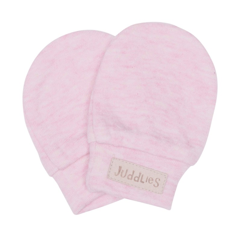 Juddlies Scratch Mitts - Pink Fleck , 0-3 months