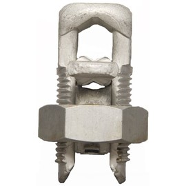 Morris Products 90420 Split Bolt Connector With Spacer, Dual Rate For Copper and Aluminum Conductors, 3/0 AWG, 2/0 - 2/0 Max Run To Max Tap, 1 - 14 Min Run To Min Tap, 2/0 - 14 Max Run To Min Tap, 2 - 2 Min Equal Tap and Run, 385inlb Torque