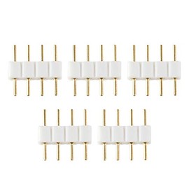 Joint Lighting 5 Pack 4PIN Male Male Connector 10mm Wide 5050 (GT-4PIN-G) Between LED Tape Light and Controller Connection Connector