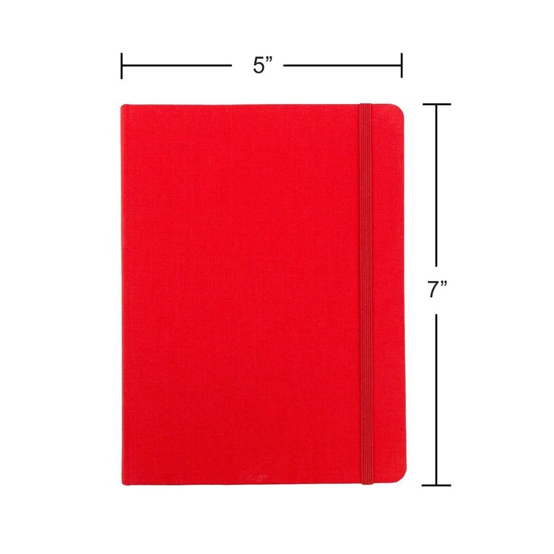 JAM Paper Hardcover Fabric Journal with Elastic Band - Medium