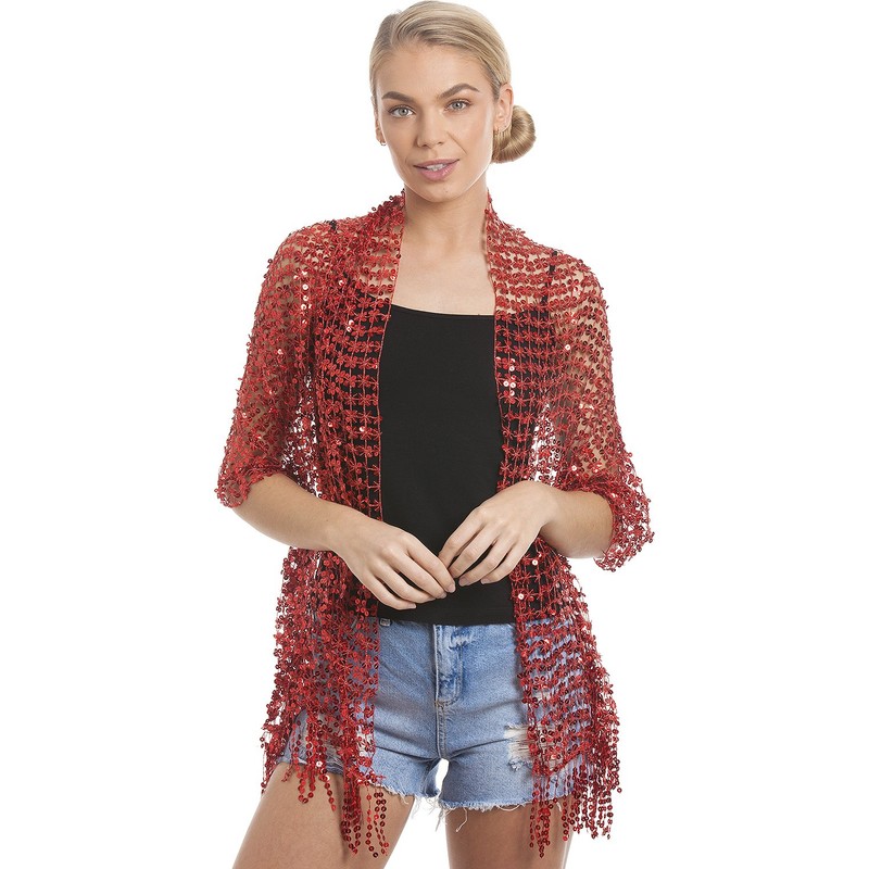 Central Chic Women's Stunning Sequin Evening Scarf - In 3