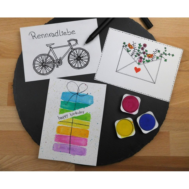 100 Blank Postcards, White, DIN A6, Creative Crafts, Design Individual