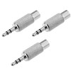 Bxian 3PCS Plug Adaptor Silver Metal 3.5 mm Stereo Male