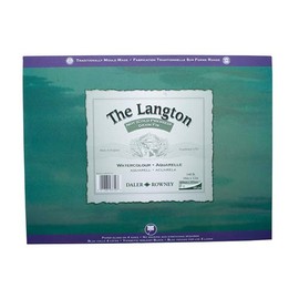 Daler-Rowney The Langton Watercolour Paper, Cold Pressed, 300 gsm, 140lb, Pad, Glued 4 Sides, 10 x 7in - 25.4 x 17.8 cm, Natural White, 12 Sheets