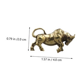 Operitacx Bullfighting Key Federation Bull Decoration Key Chain with Cow Pattern Desktop Animal Figure Car Toy Chinese Decorations Zodiac Bullfighting Decoration Retro Brass, Brass, No gemstone.