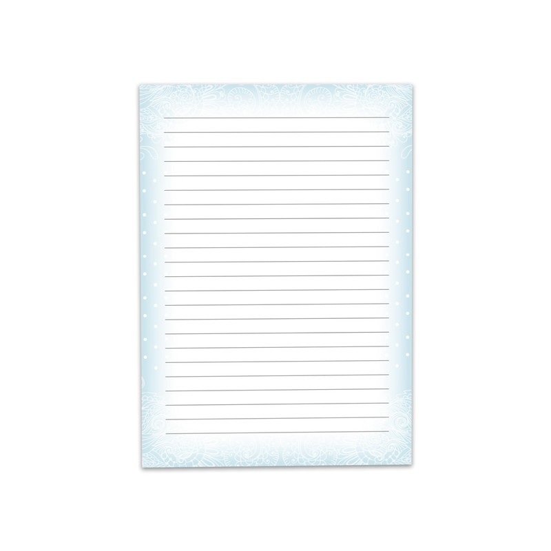 Writing Paper Design Ornament Pattern Ornament Blue Pastel Letter Pad