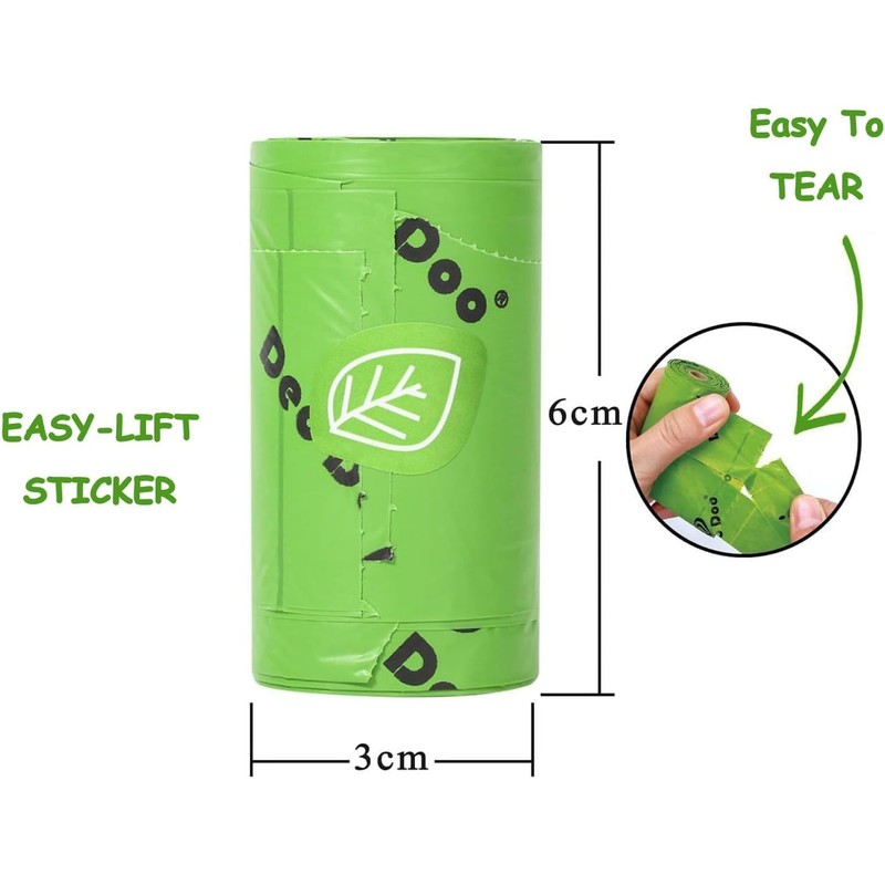 Dog Poo Bags with Handles 50% Recycle Material 50% Cornstarch