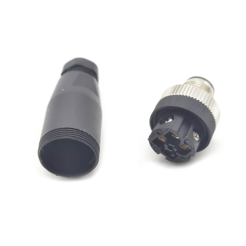 Pack of 5 M12 4-pin D Code Plug Circular Connectors,