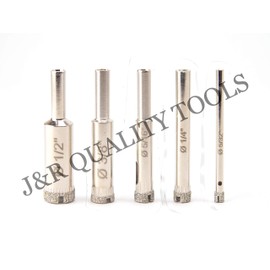 VCT 5PCS 5/32" - 1/2" Diamond Coated Hole Saw Drill Bits for Glass Ceramic Tile Marble Rock Porcelain